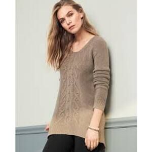 Garnet Hill Women's Brown Button Down Cashmere Sweater Size Medium